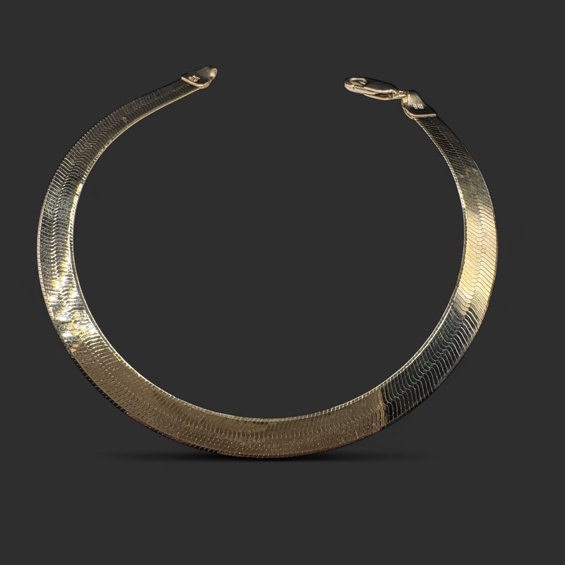 14K HERRINGBONE BRACELET IN YELLOW GOLD 8"