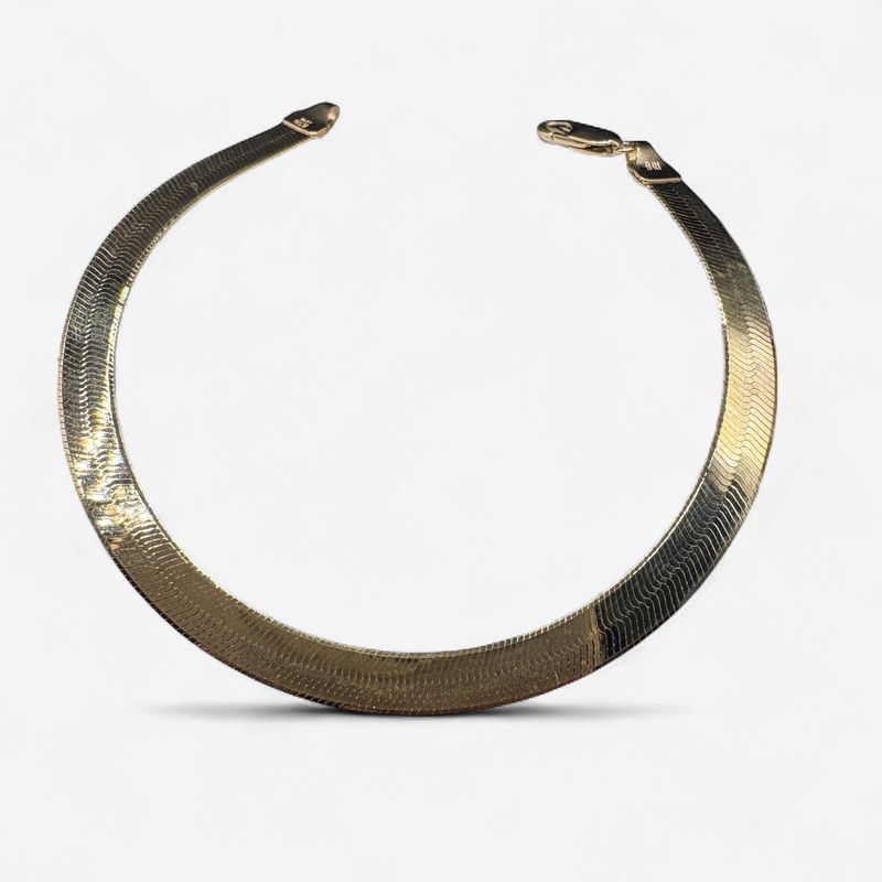 14K HERRINGBONE BRACELET IN YELLOW GOLD 8"