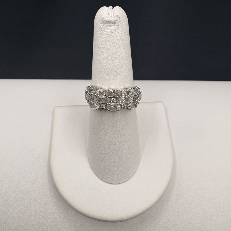 STERLING CLEAR STONE RING SIZE 7