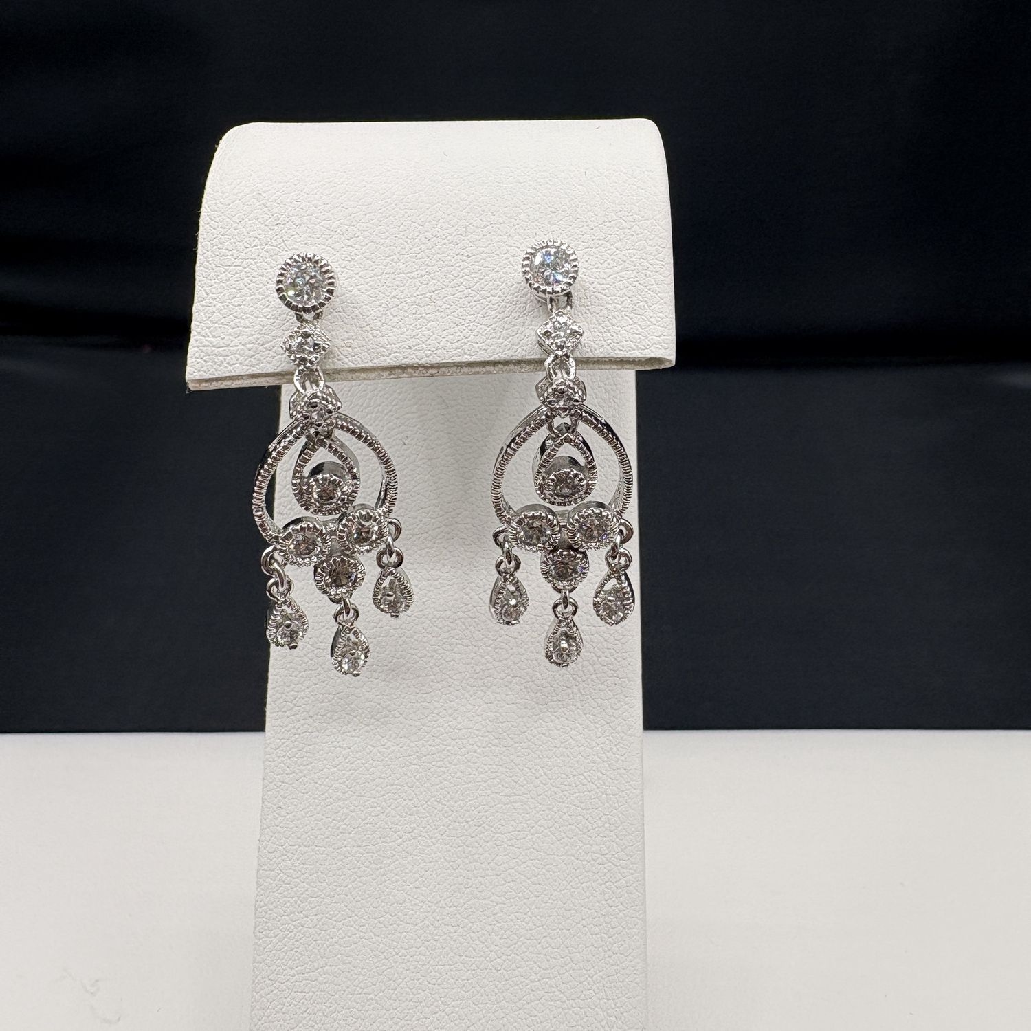 STERLING CZ CHANDALIER DANGLE EARRING