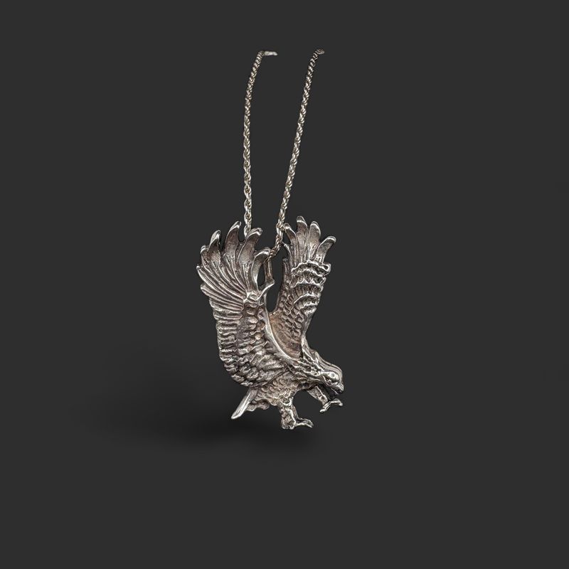 STERLING EAGLE PENDANT ON CHAIN 20"