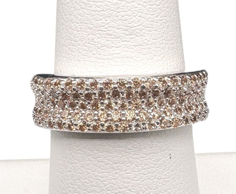 STERLING PAVE COPPER COLOR CZ BAND SIZE 6.5