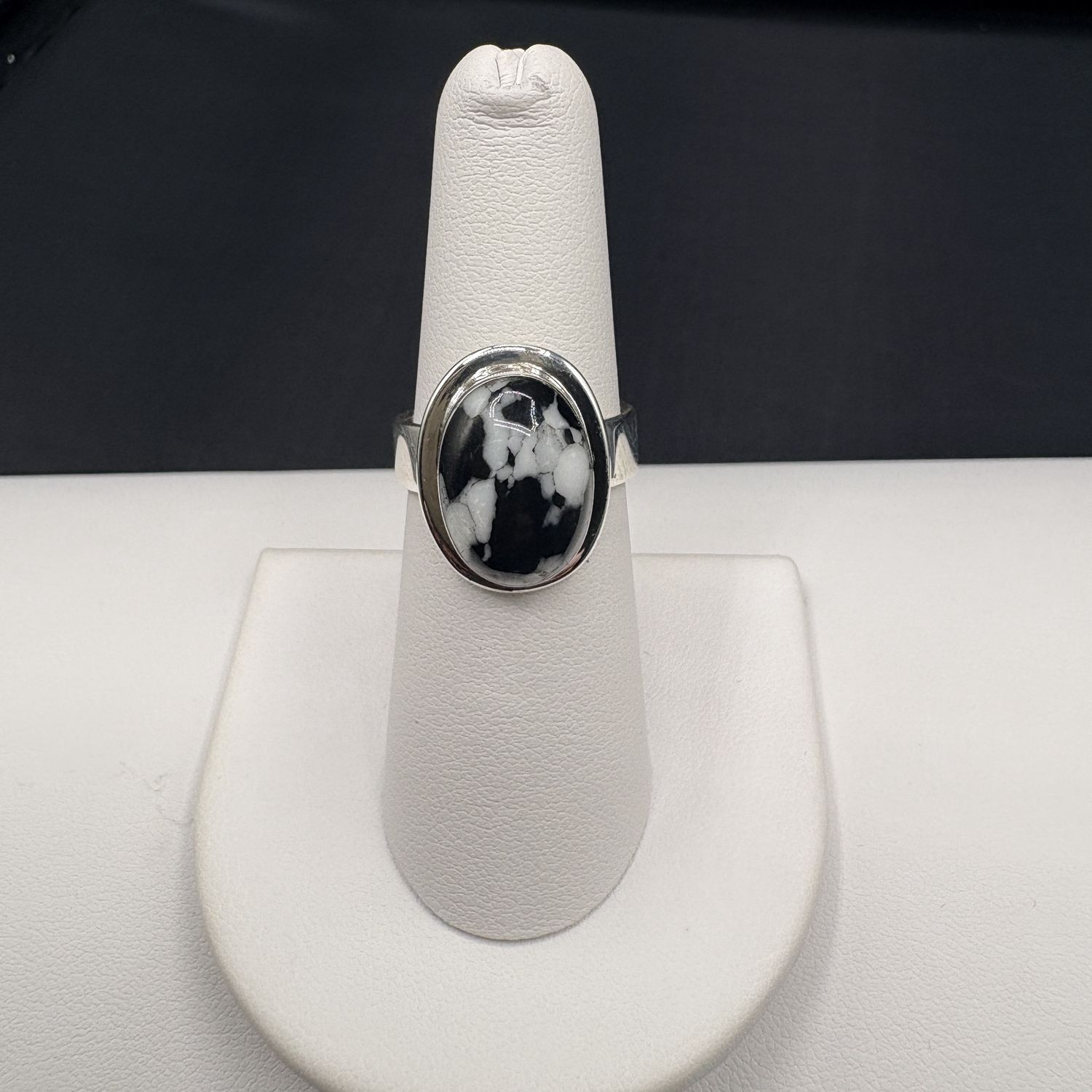 STERLING DALMATION JASPER RING SIZE 6.5