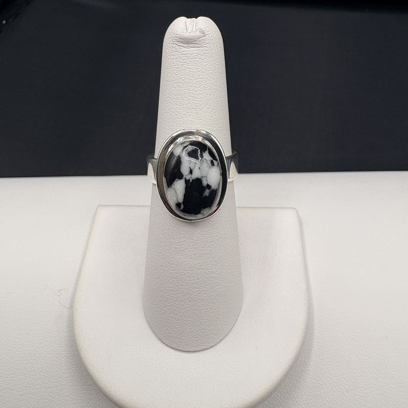 STERLING DALMATION JASPER RING SIZE 6.5
