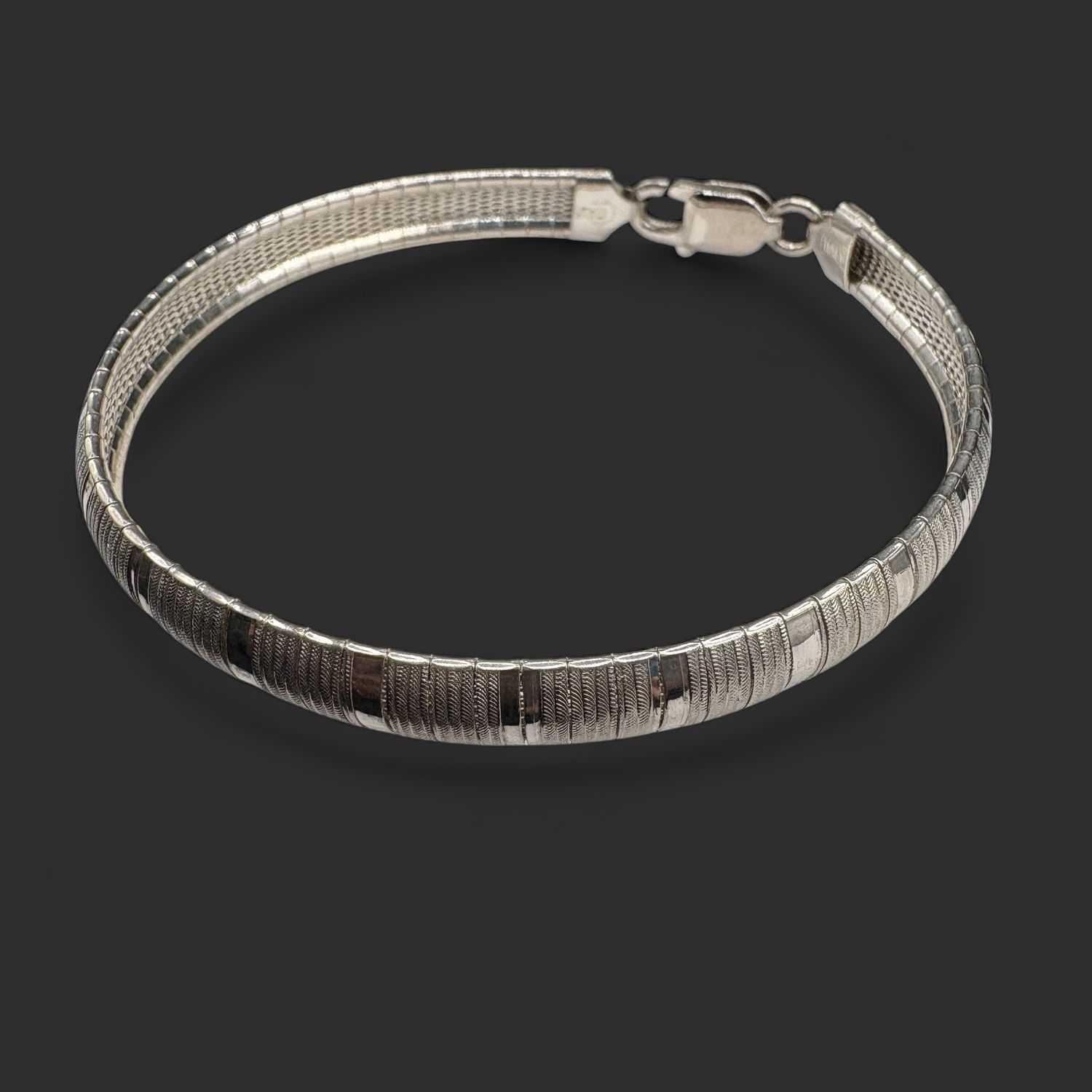 STERLING SOFT BANGLE BRACELET 8"