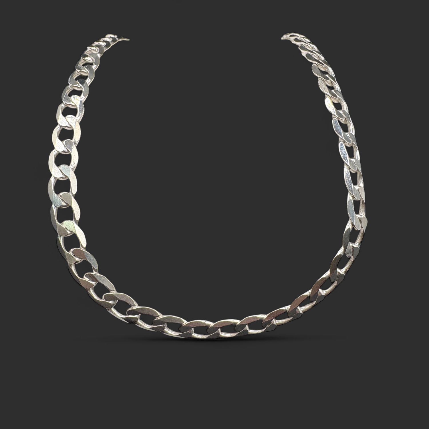 STERLING CUBAN CHAIN 24"