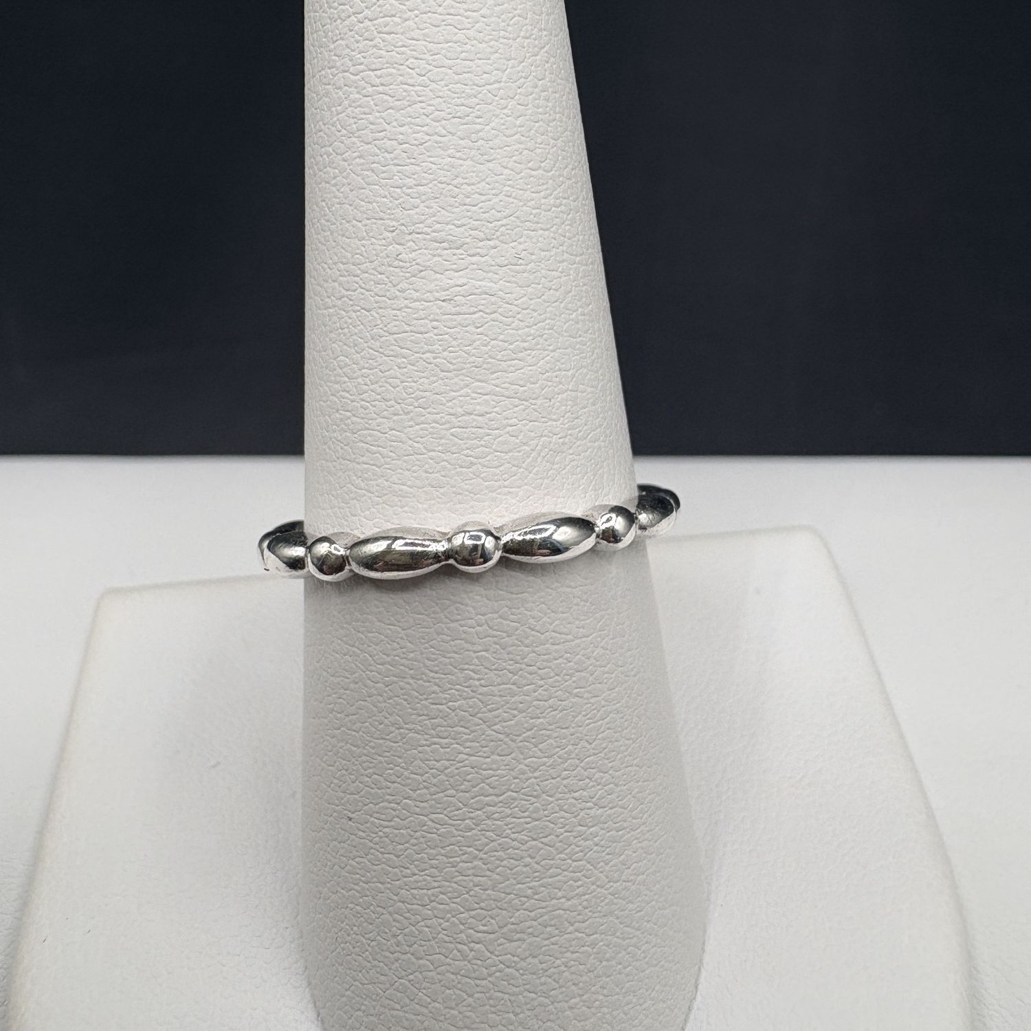 STERLING BEADED ETERNITY BAND SIZE 9