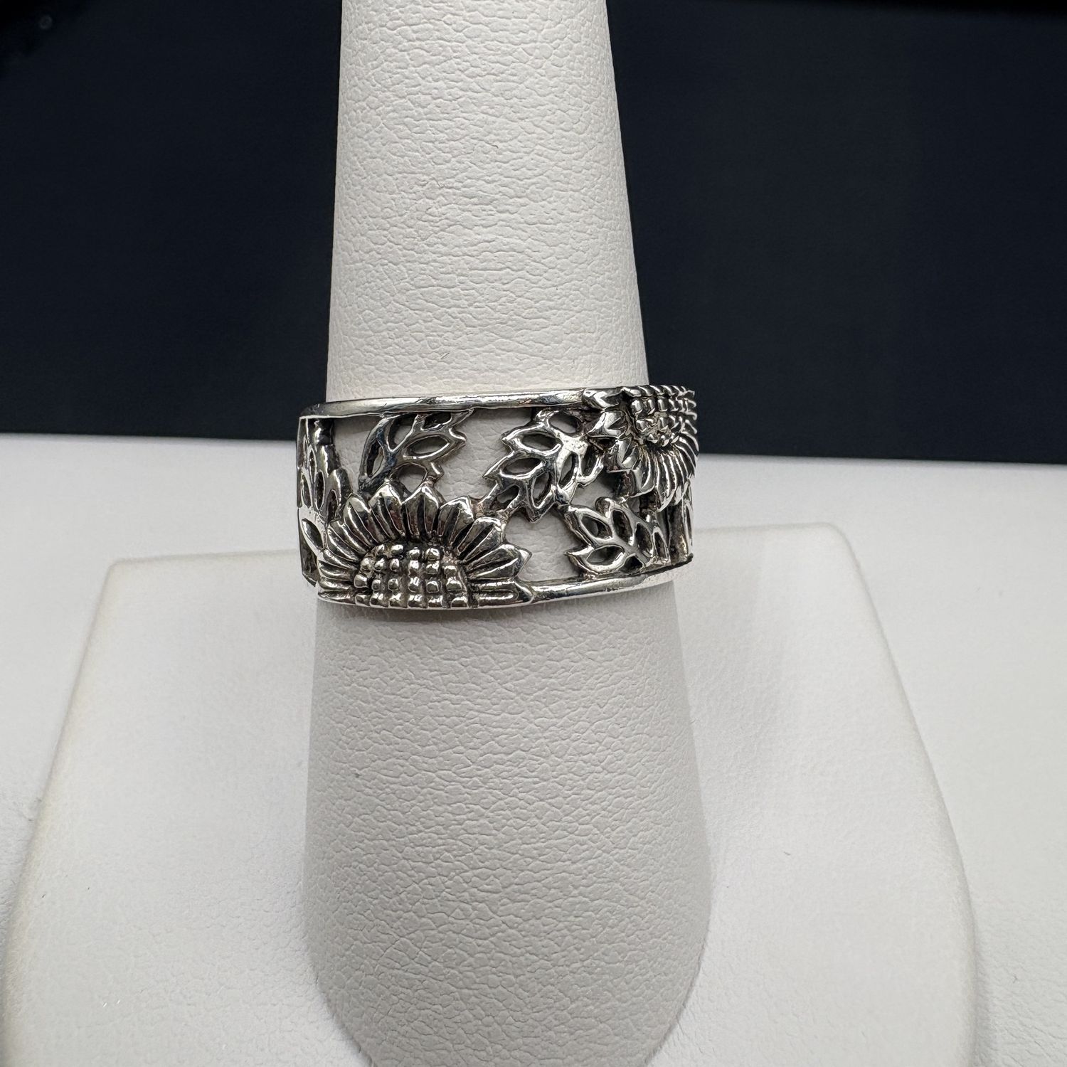 STERLING SUNFLOWER RING SIZE 9