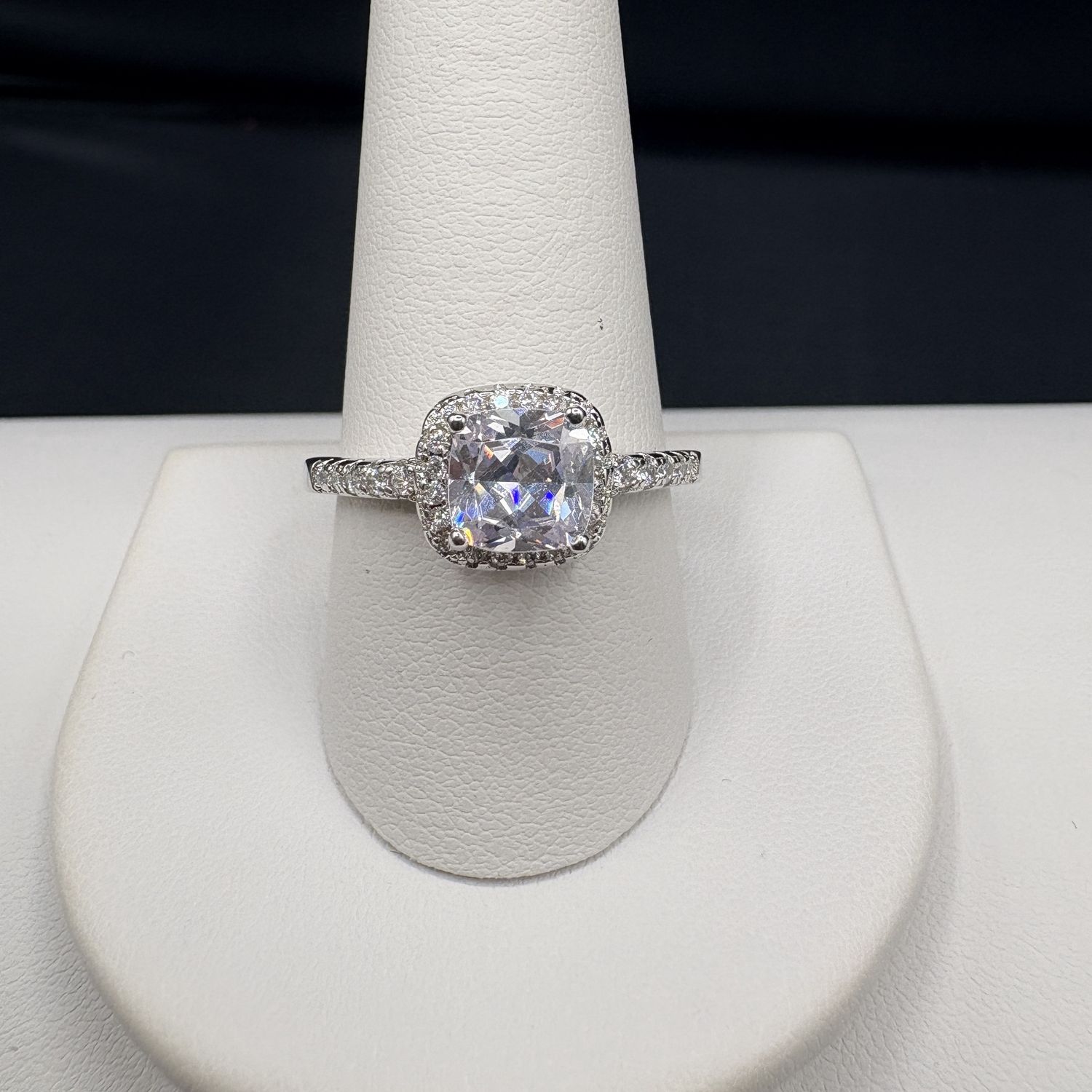 STERLING CZ ENGAGEMENT RING SIZE 8.25