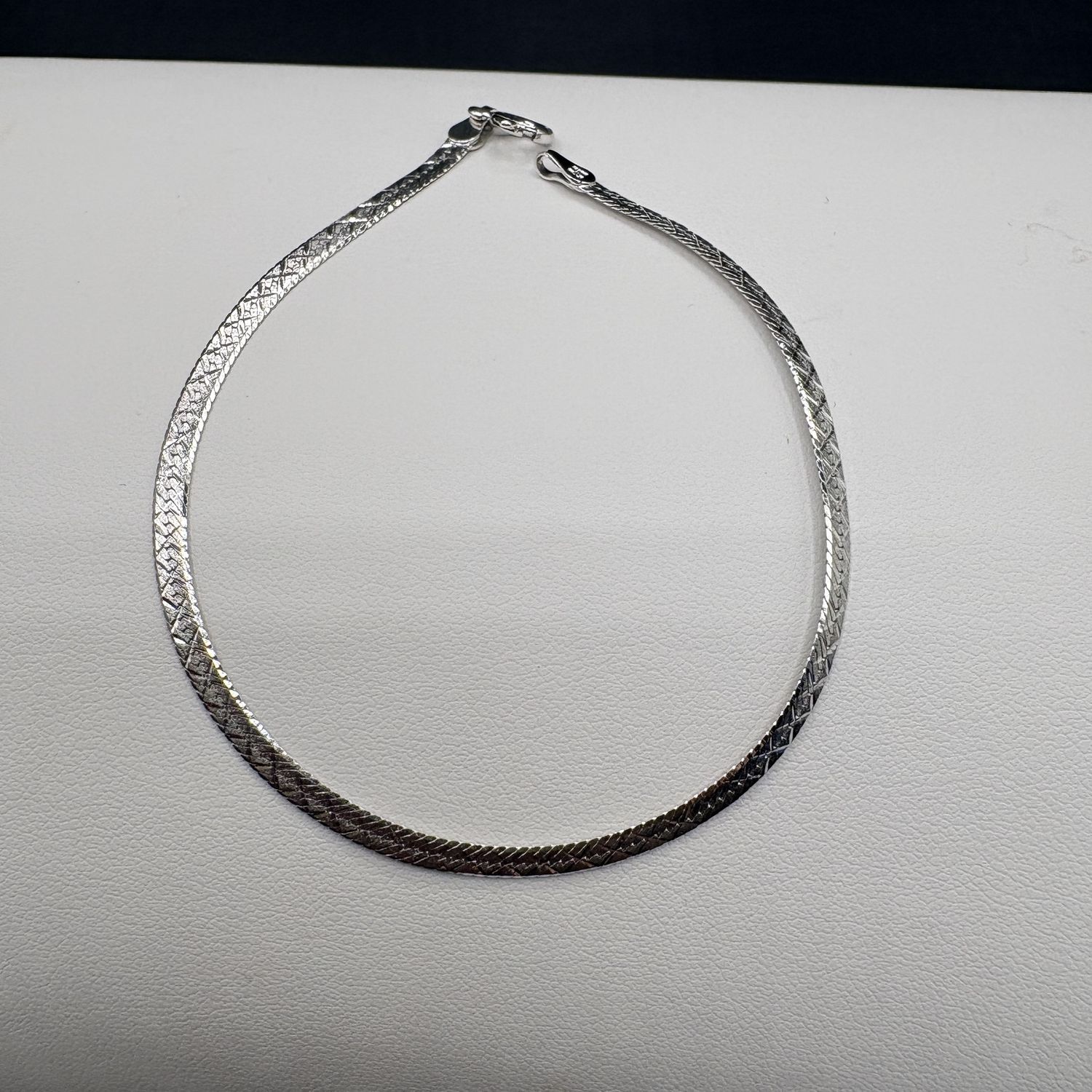 STERLING HERRINGBONE BRACELET 7.5"