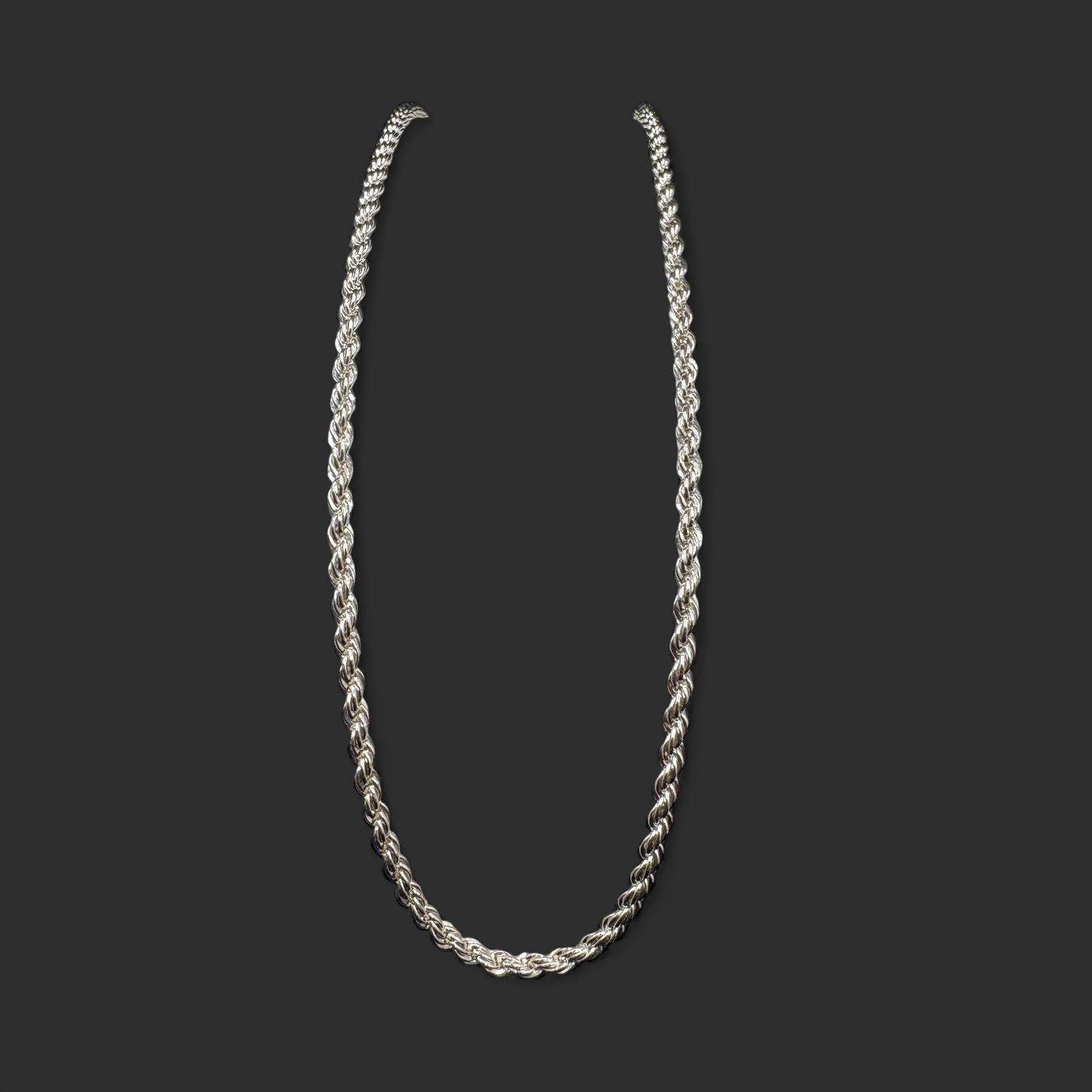 STERLING ROPE CHAIN   17"