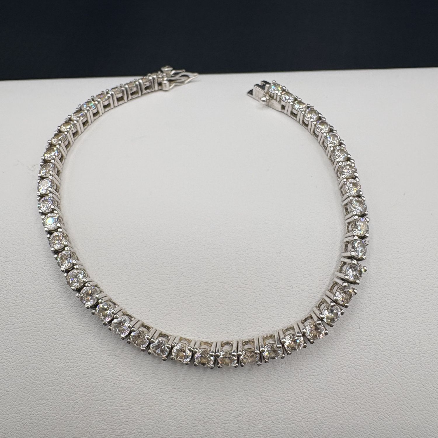 STERLING CZ TENNIS BRACELET  7"