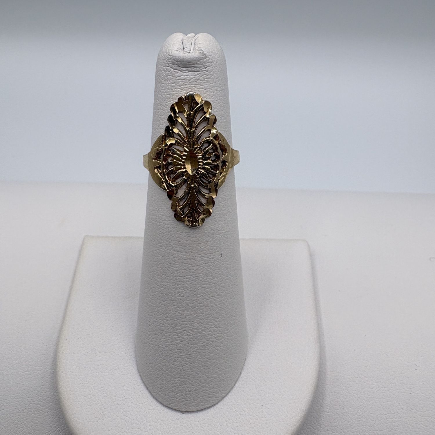 STERLING GOLD PLATED FILAGREE RING SIZE 4.5