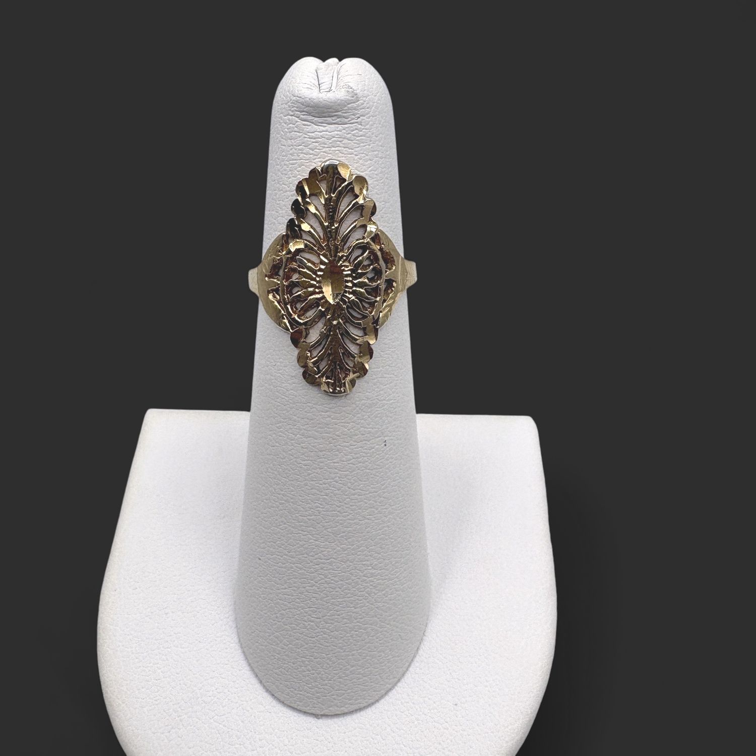 STERLING GOLD PLATED FILAGREE RING SIZE 4.5