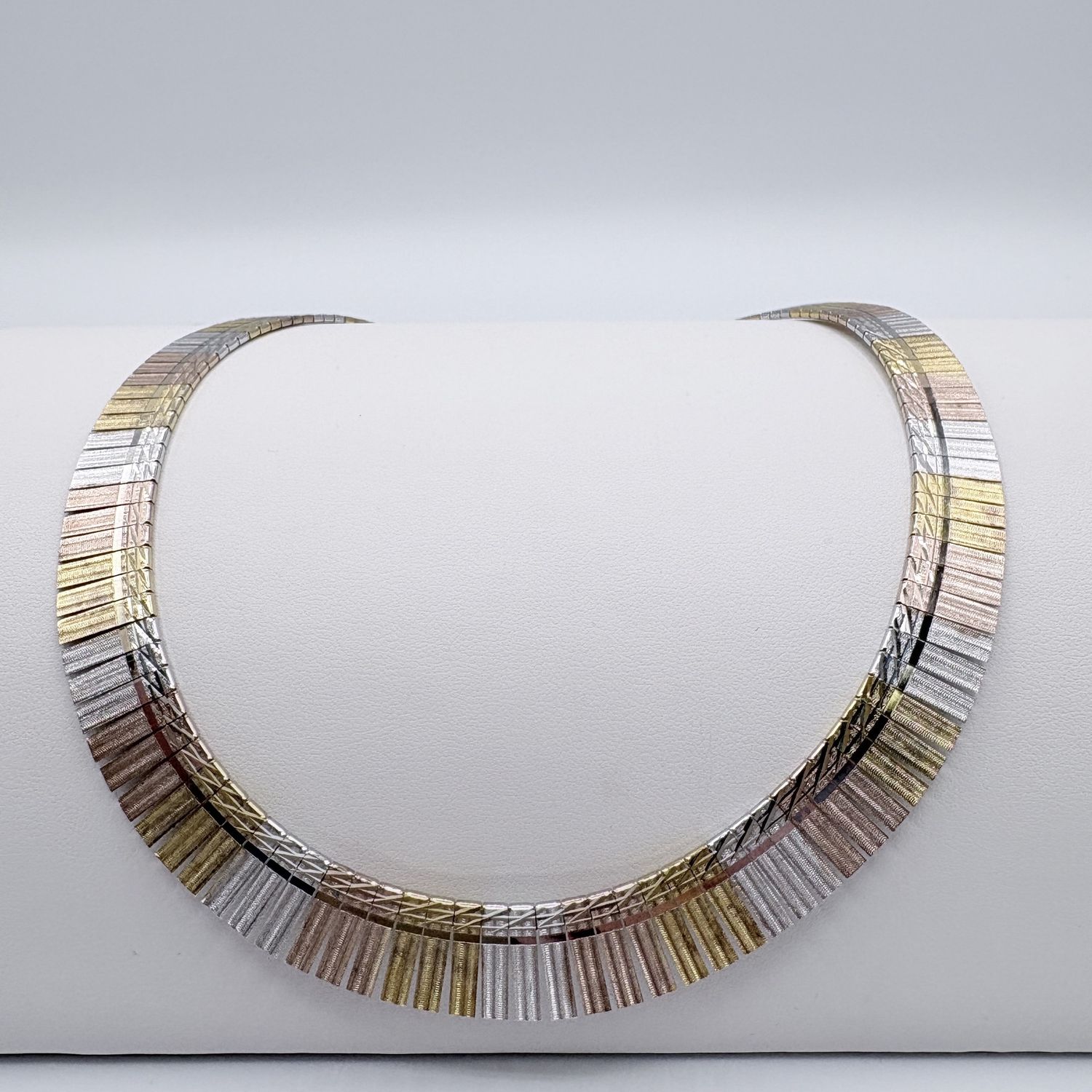 STERLING TRI-TONE CLEOPATRA NECKLACE 17"