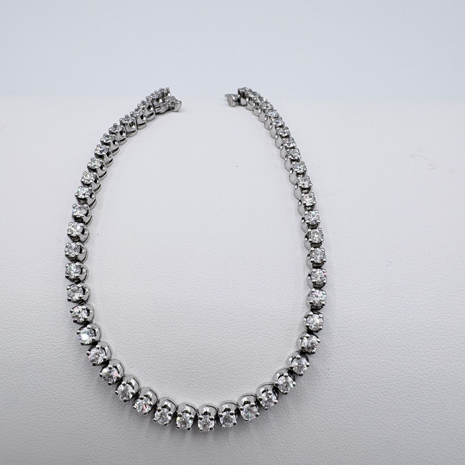 STERLING ROUND CZ TENNIS BRACELET 7"