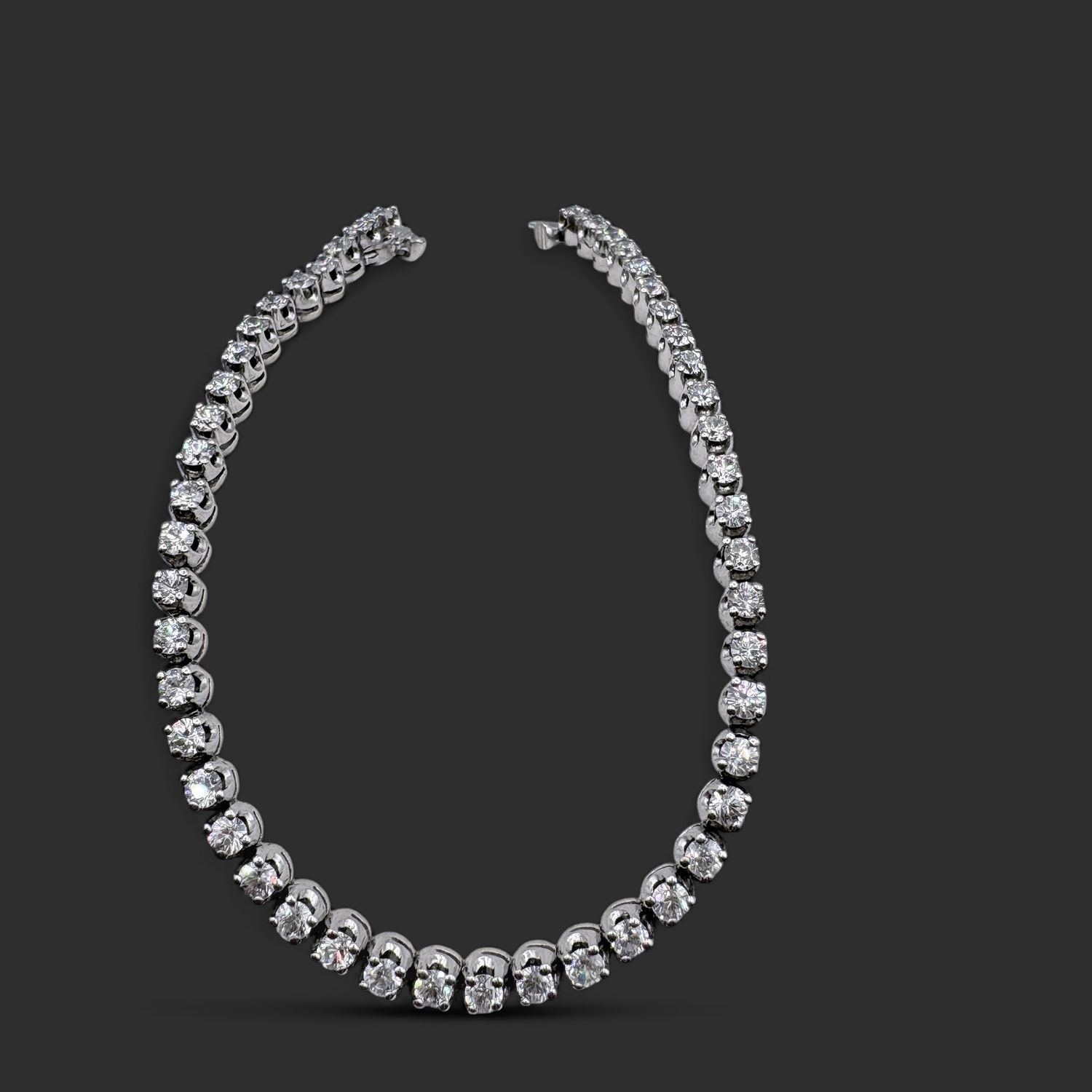 STERLING ROUND CZ TENNIS BRACELET 7"