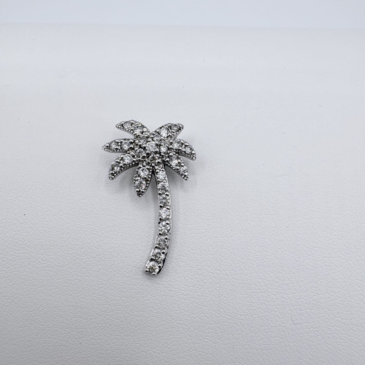 STERLING CZ PALM TREE PENDANT