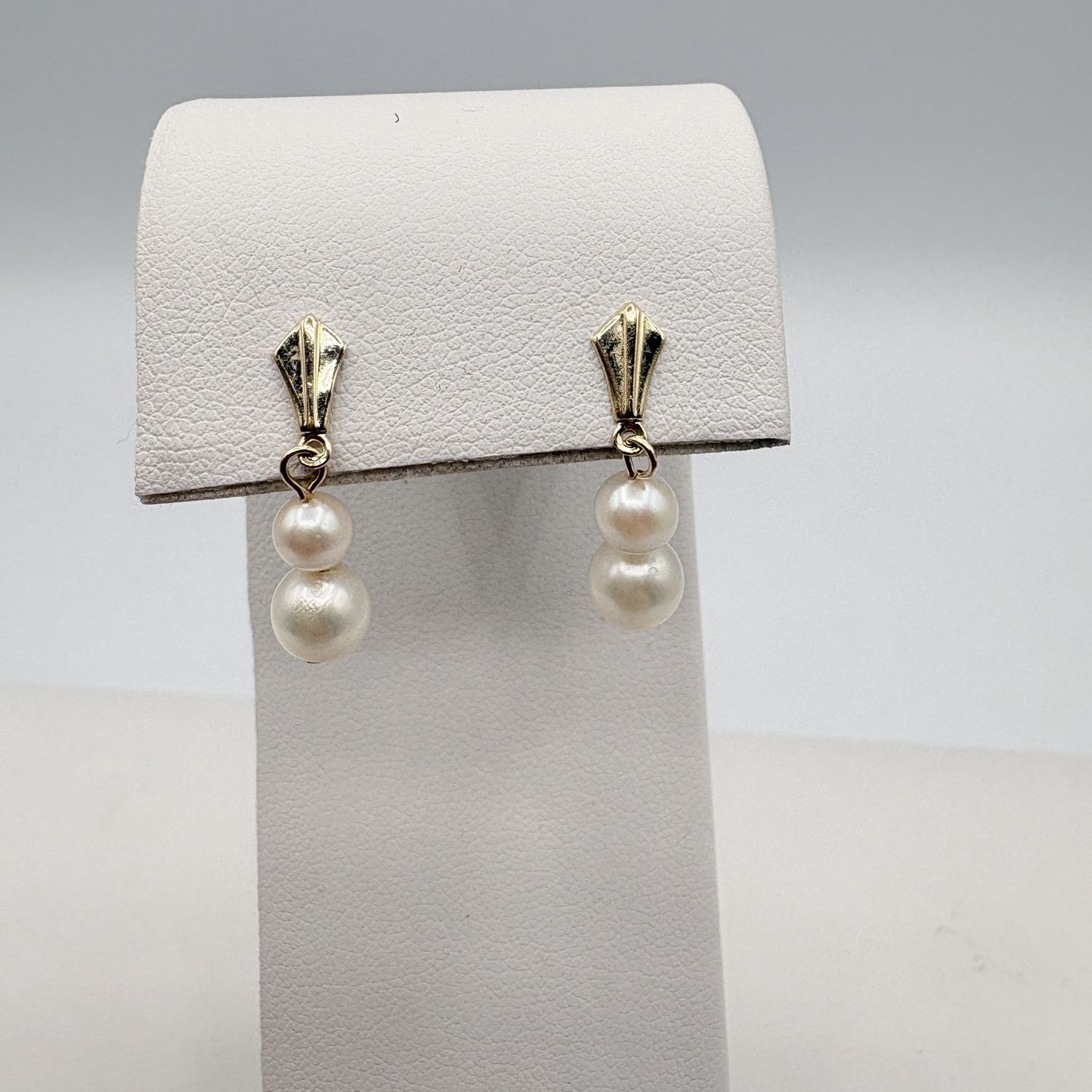 14K DANGLE PEARL EARRING