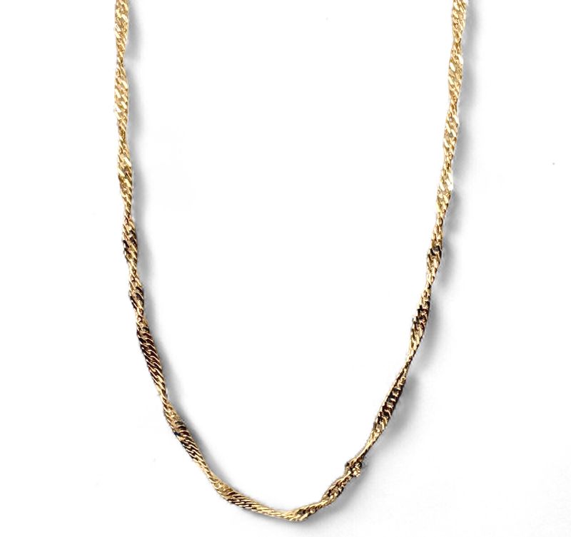 14K TWISTED SPARKLE SINGAPORE CHAIN 18"