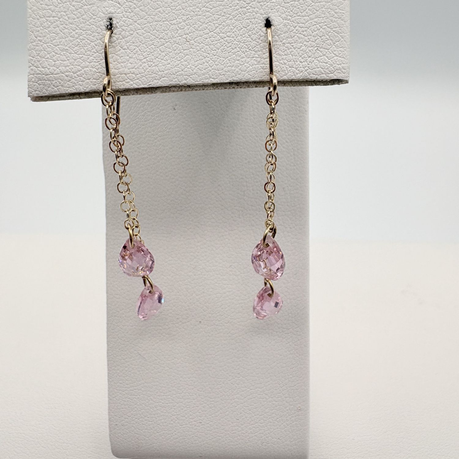 10K PINK ICE DANGLE EARRING