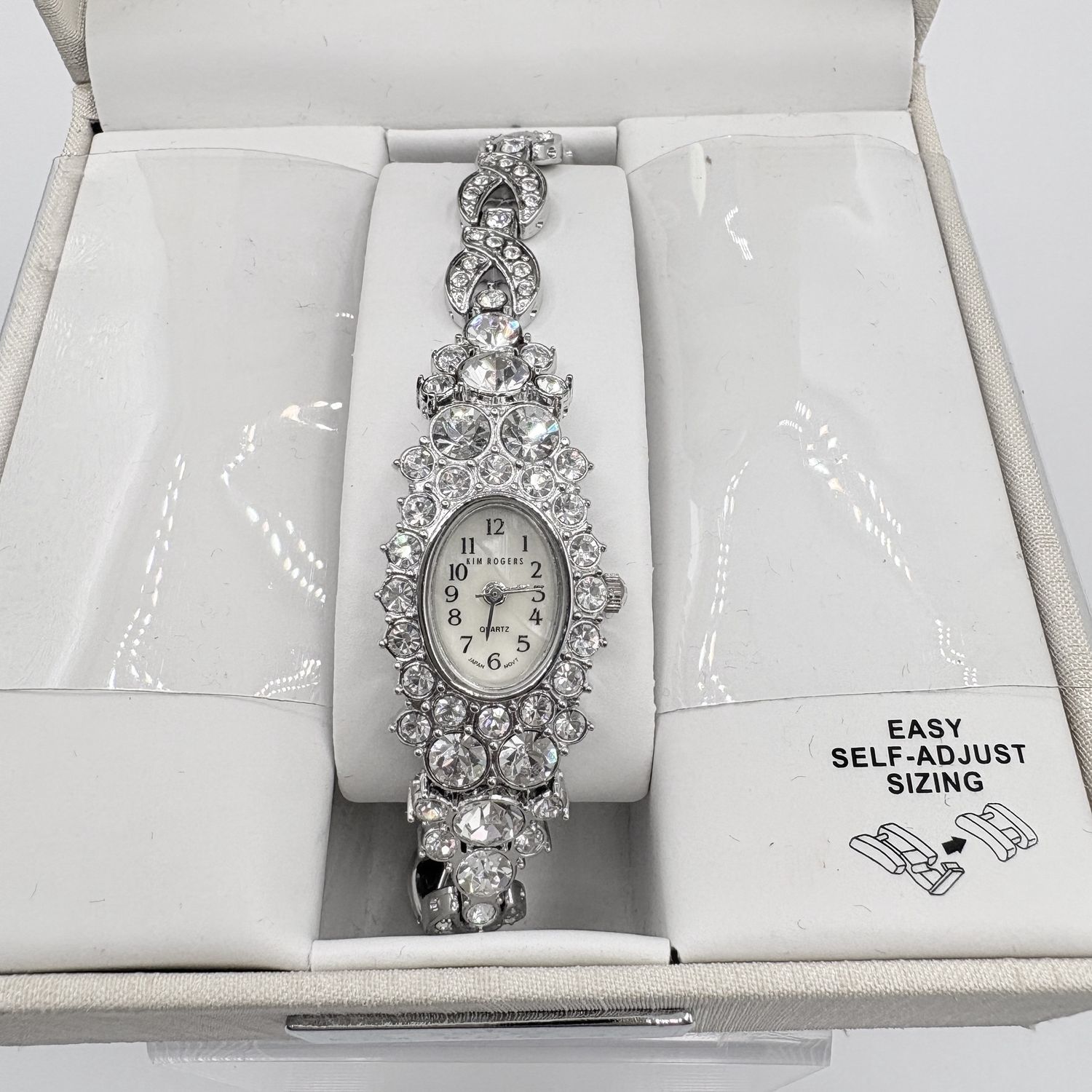 KIM ROGERS SILVER TONE QUARTZ WATCH