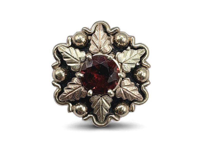 10K BLACK HILLS GOLD &amp; GARNET PENDANT