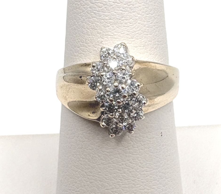 10K YELLOW GOLD  CZ WATERFALL RING SIZE 6.75