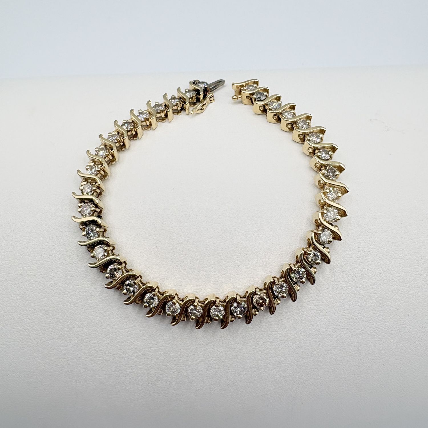 14K DIAMOND TENNIS BRACELET 7.5" IN YELLOW GOLD