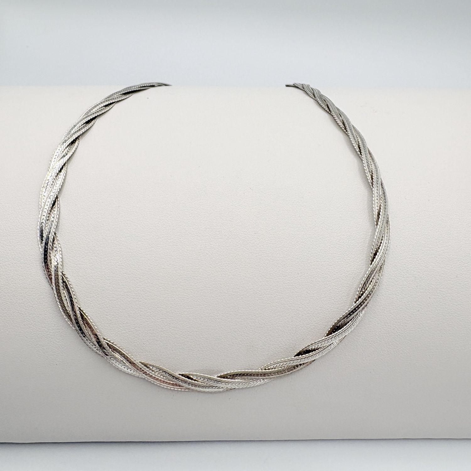 STERLING TWISTED HERRINGBONE CHAIN 18"