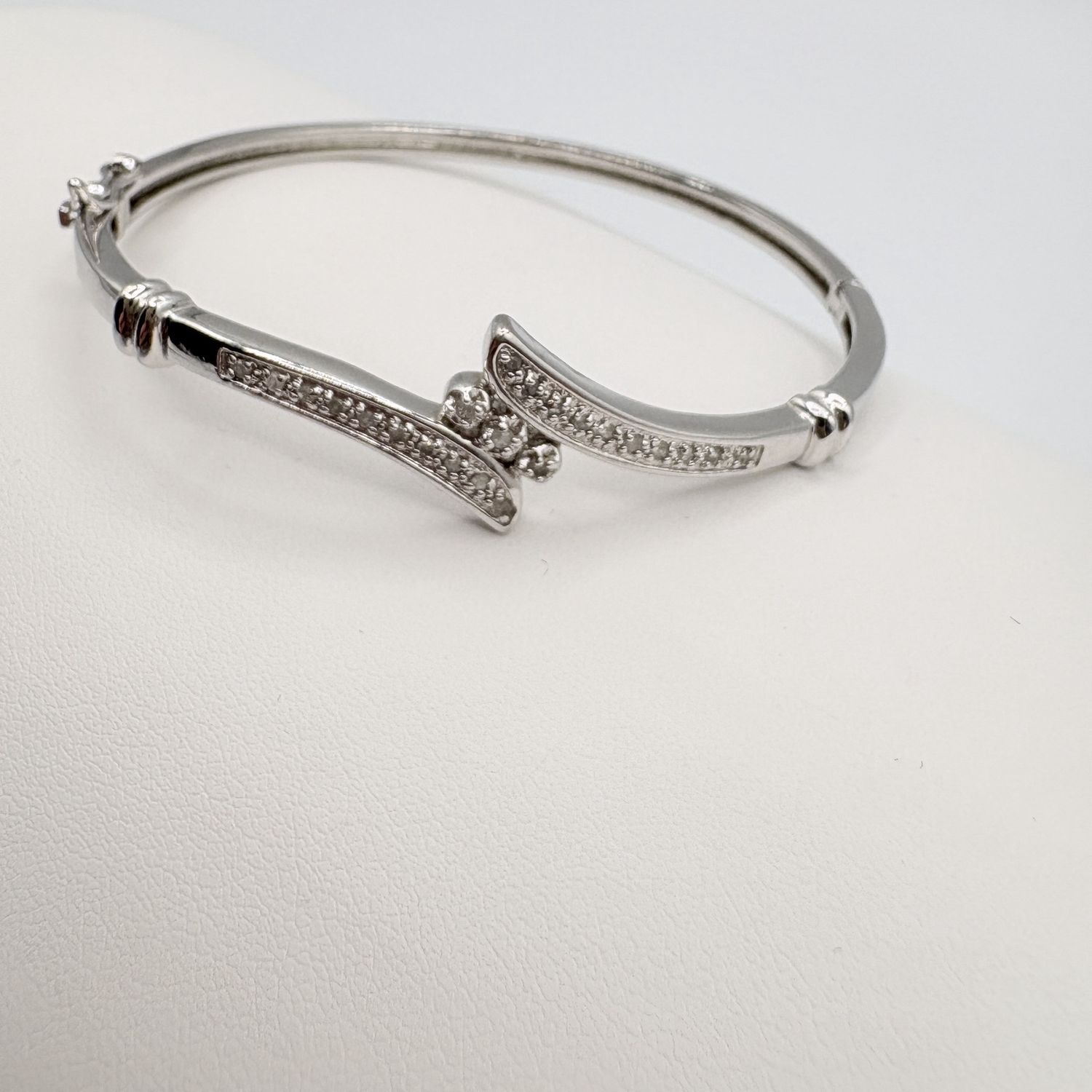 STERLING DIAMOND BANGLE BRACELET