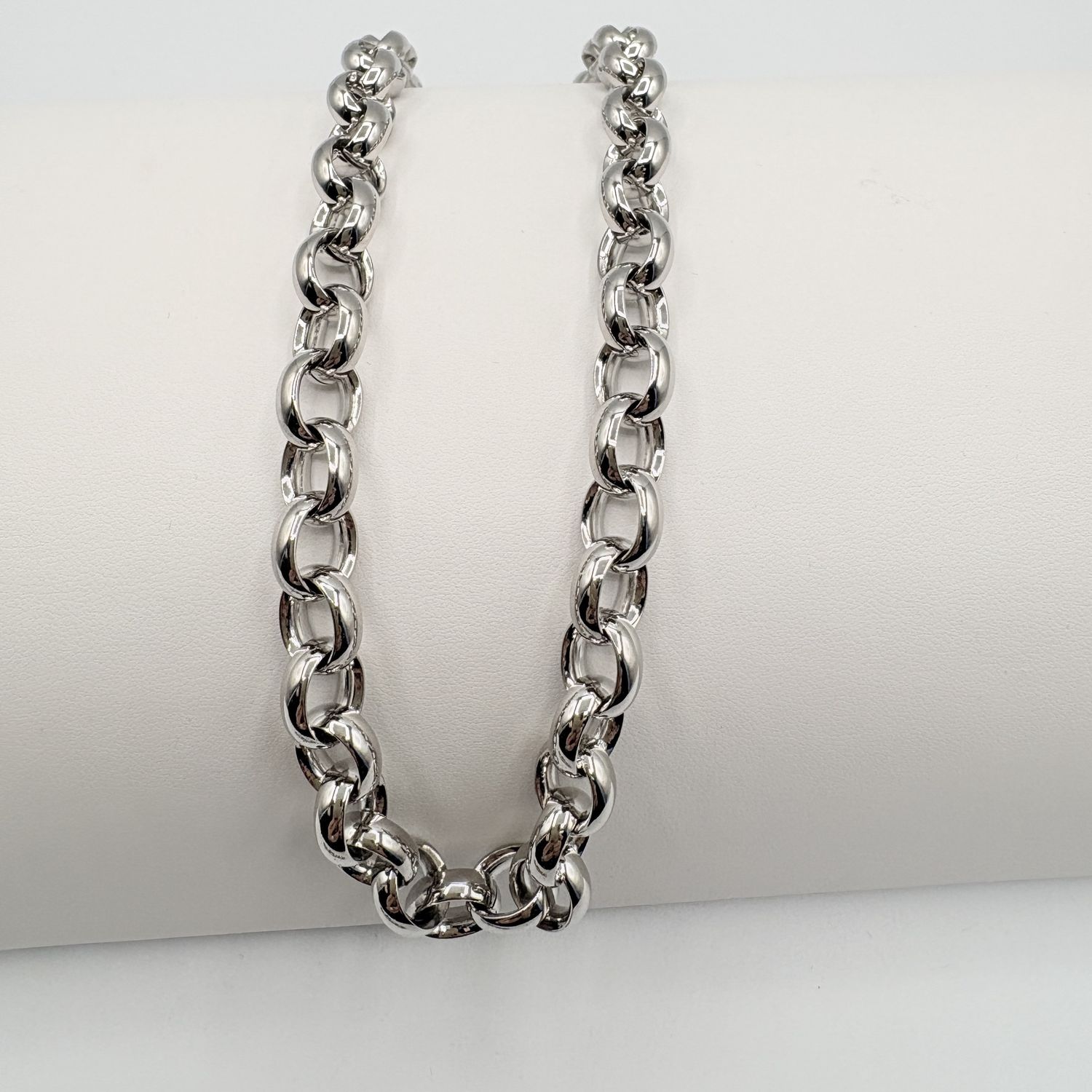 STAINLESS ROLO LINK NECKLACE 20"