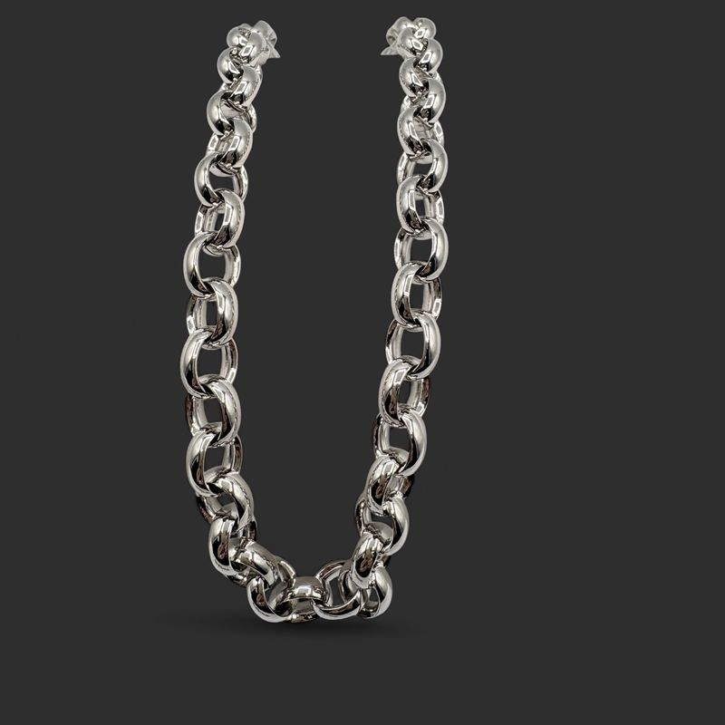 STAINLESS ROLO LINK NECKLACE 20"