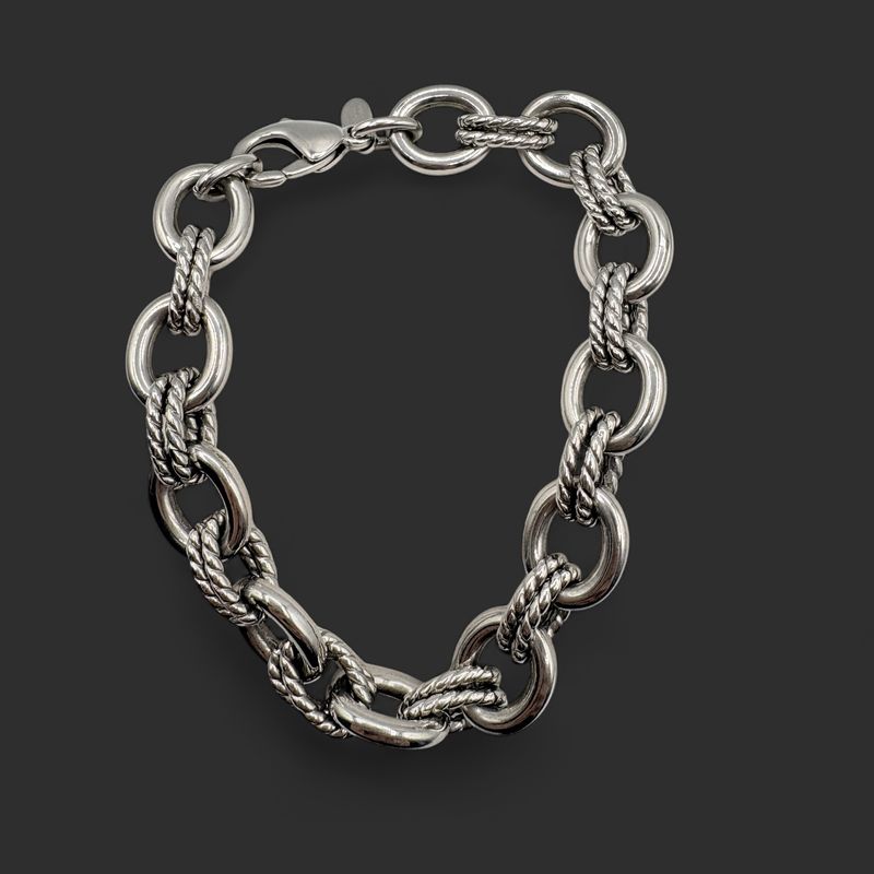 STAINLESS DOUBLE LINK BRACELET 9"