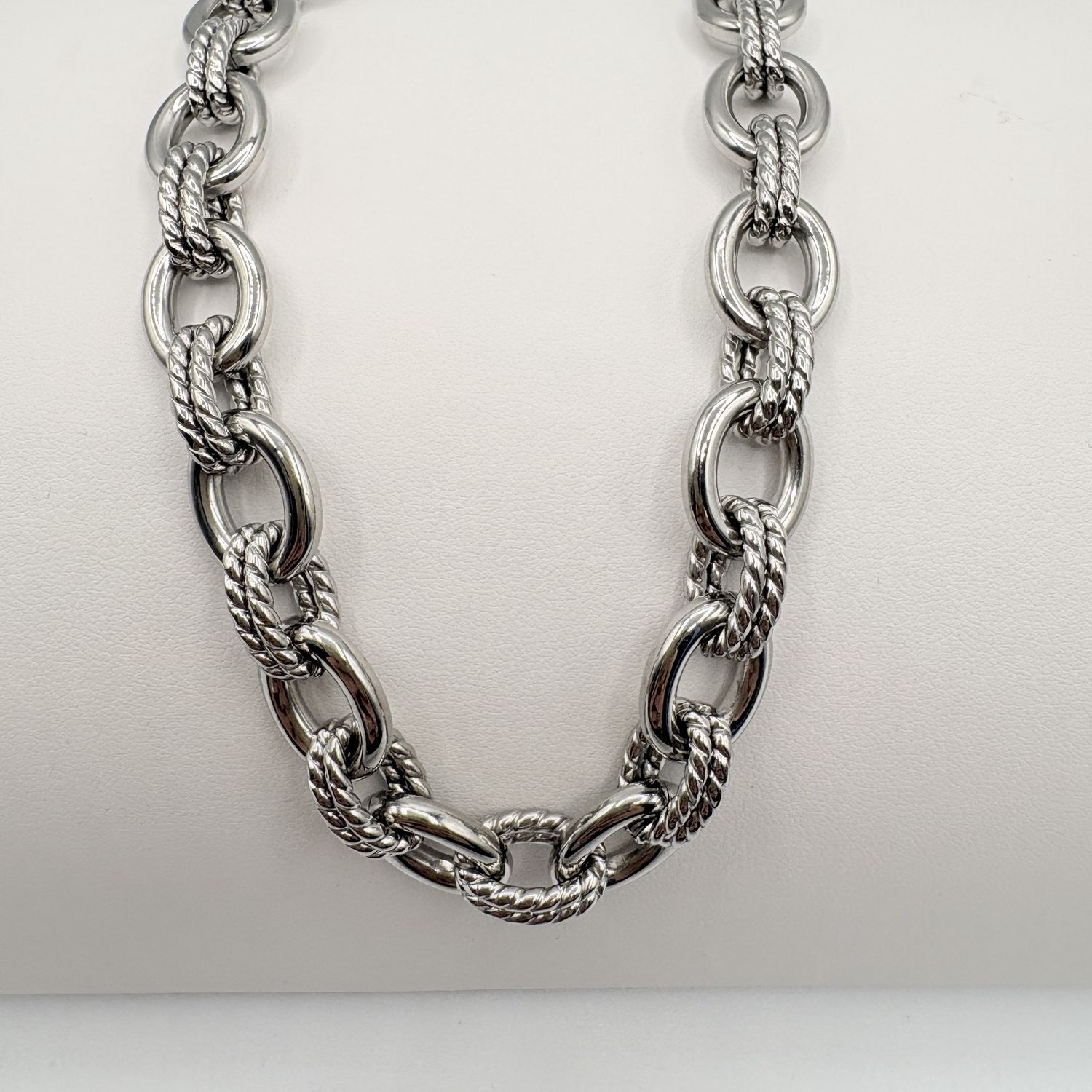STAINLESS DOUBLE LINK NECKLACE 24"