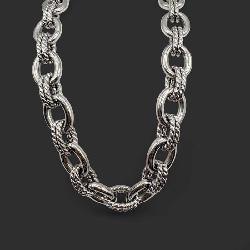 STAINLESS DOUBLE LINK NECKLACE 24"