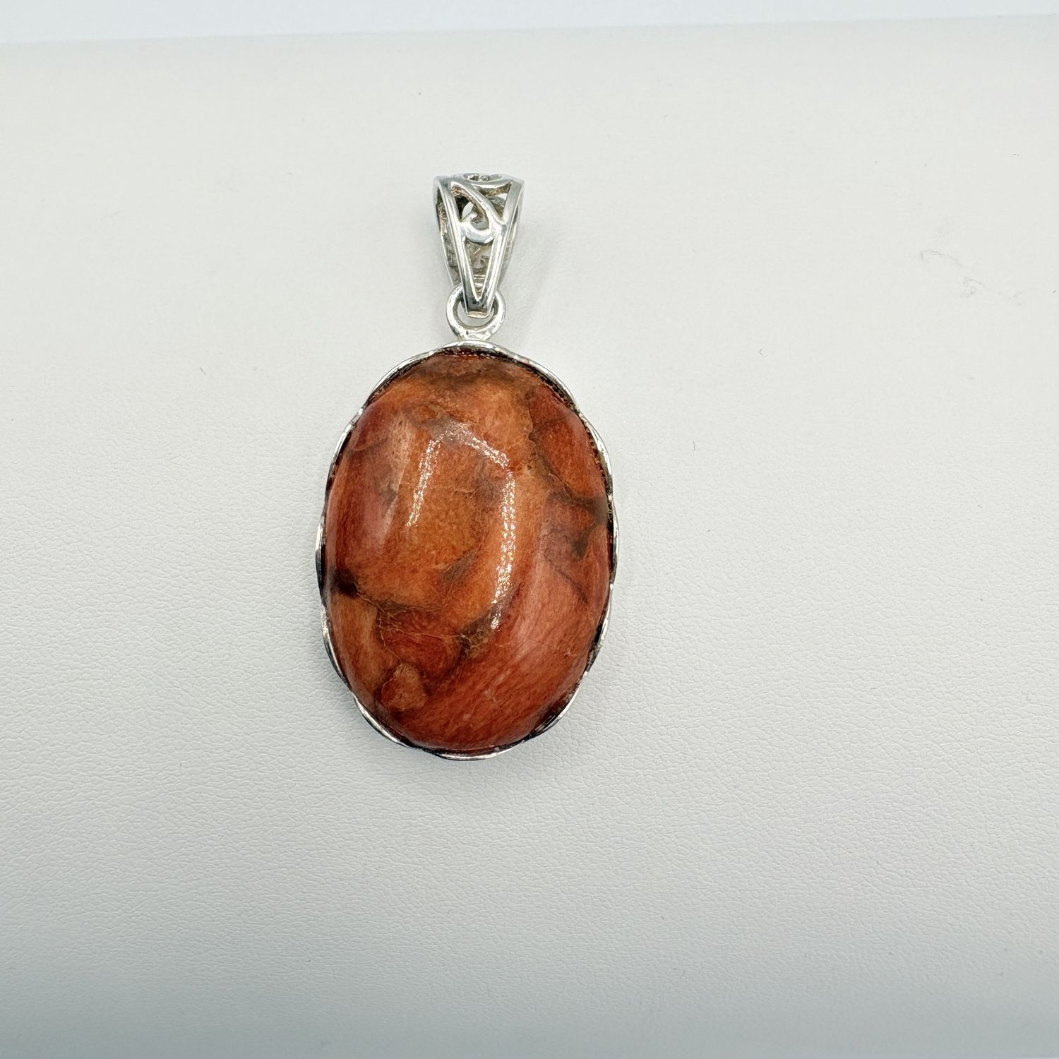 STERLING AGATE CABOCHON PENDANT