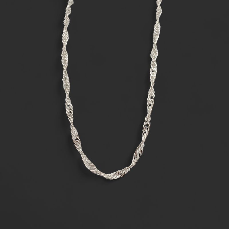 STERLING TWISTED SINGAPORE CHAIN 24"