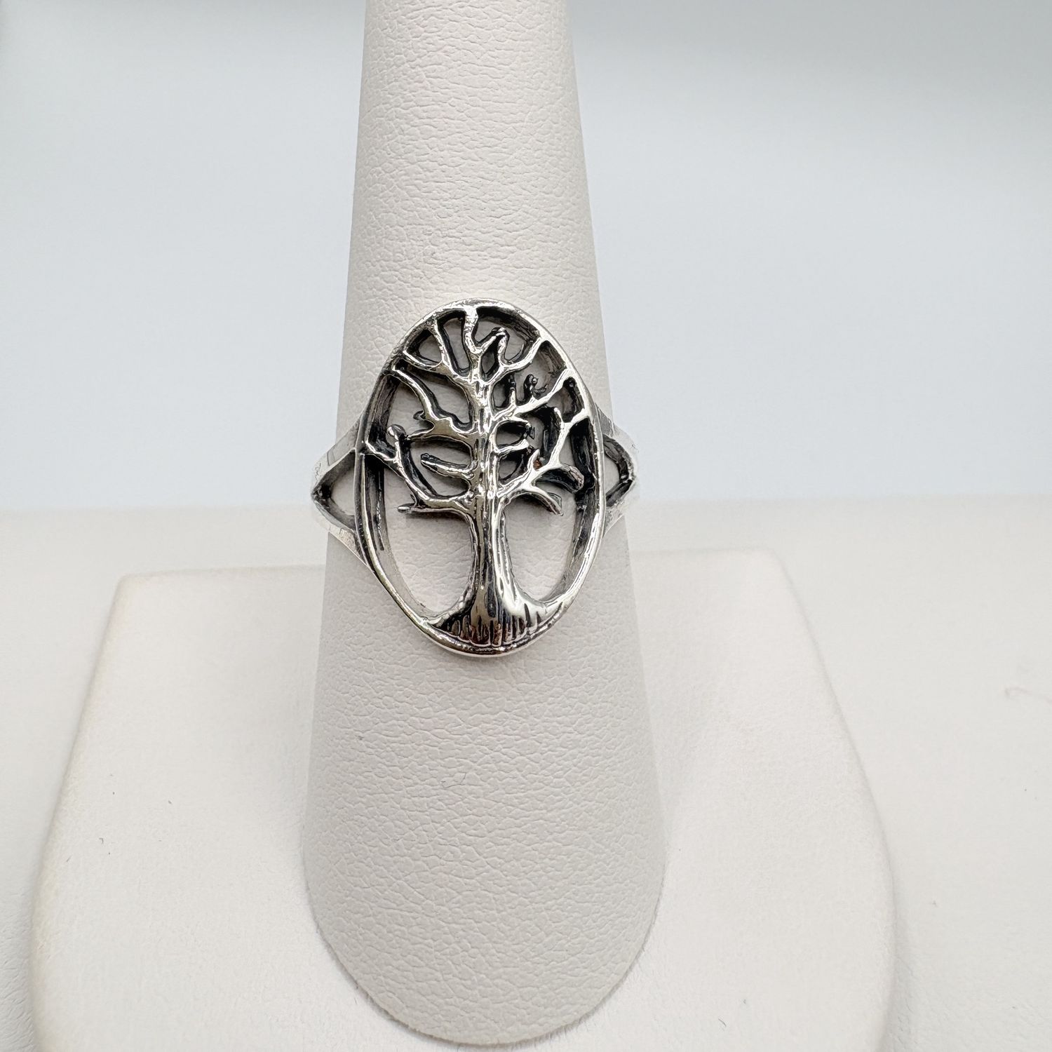 STERLING TREE OF LIFE RING SIZE 8.5