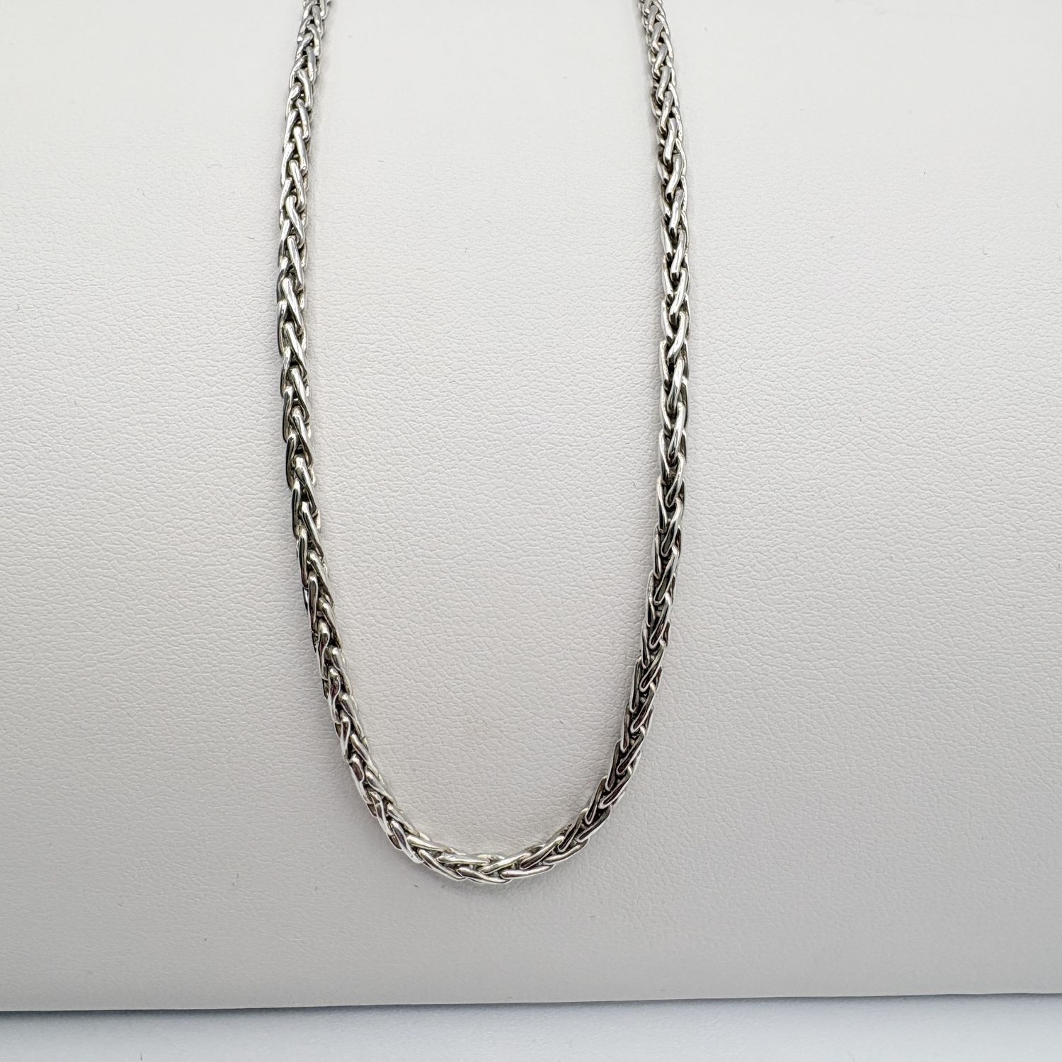 STERLING WOVEN WHEAT CHAIN 24"