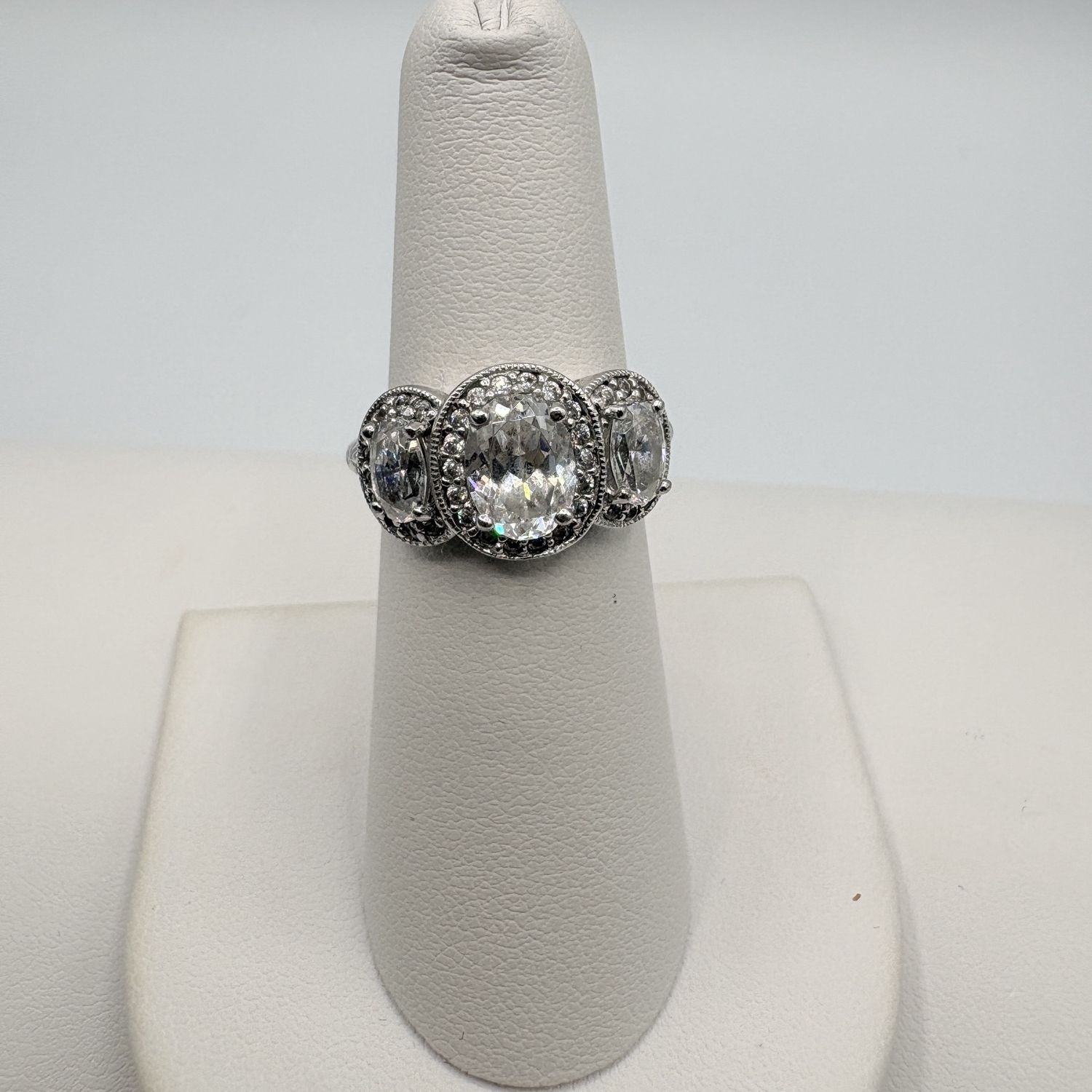 STERLING TACORI CZ ENGAGEMENT RING SIZE 6.25
