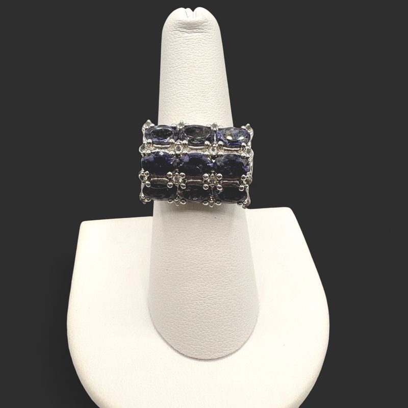 STERLING BLUE STONE RING SIZE 7