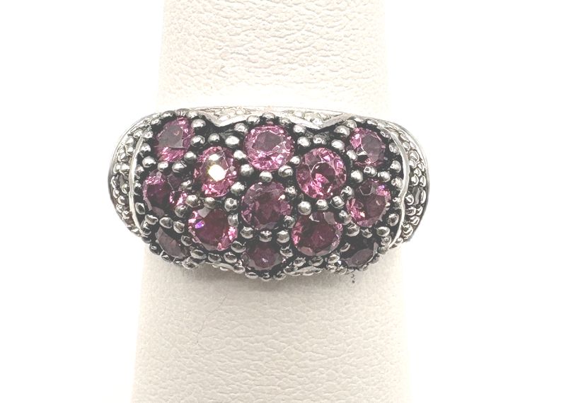 STERLING PINK STONE RING SIZE 7