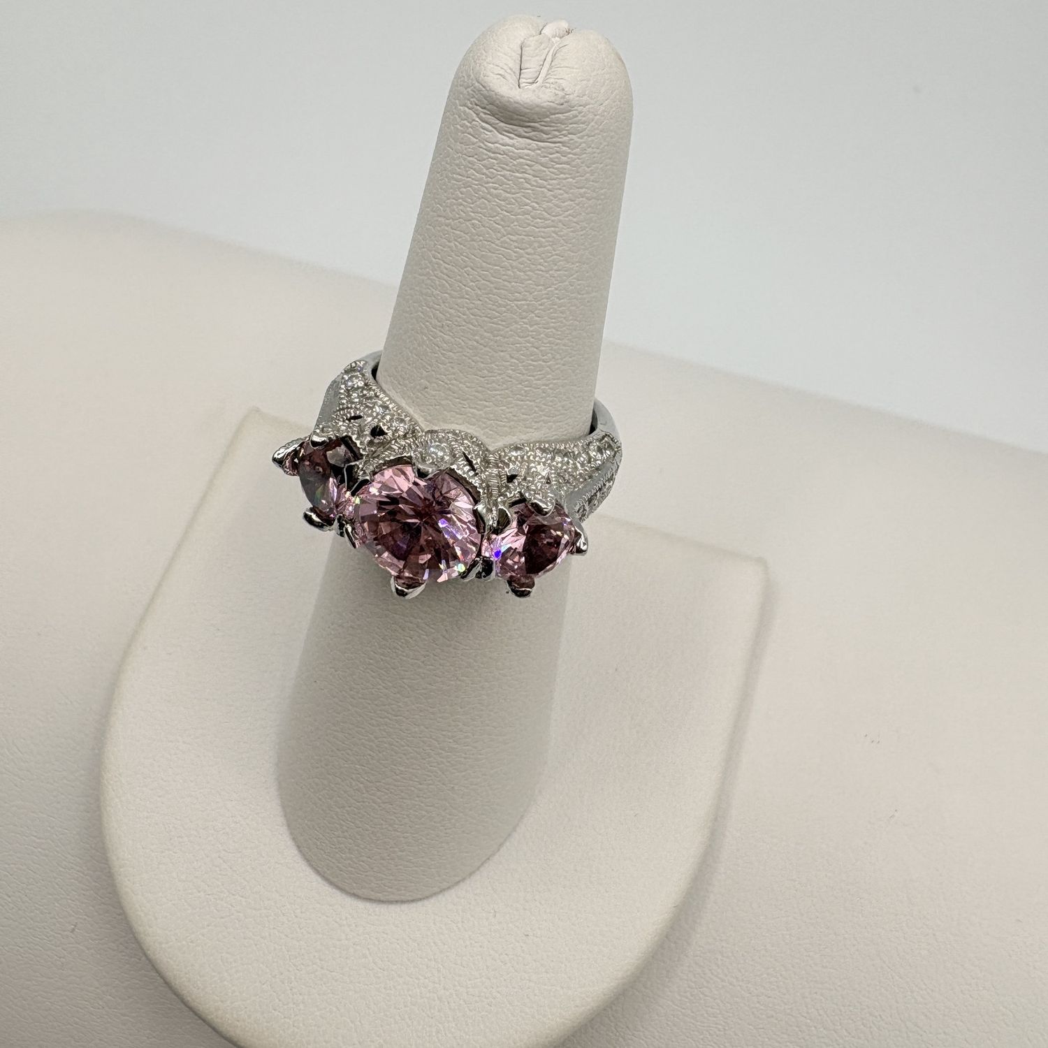 STERLING PINK ICE RING SIZE 6