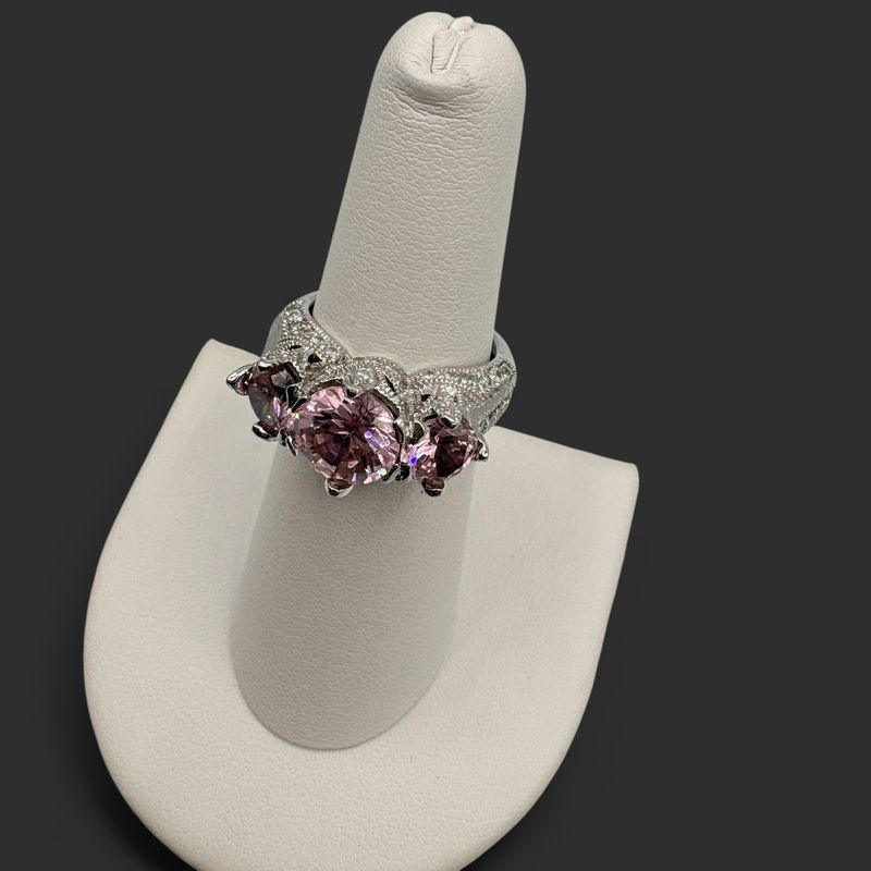 STERLING PINK ICE RING SIZE 6