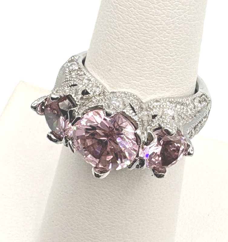STERLING PINK ICE RING SIZE 6