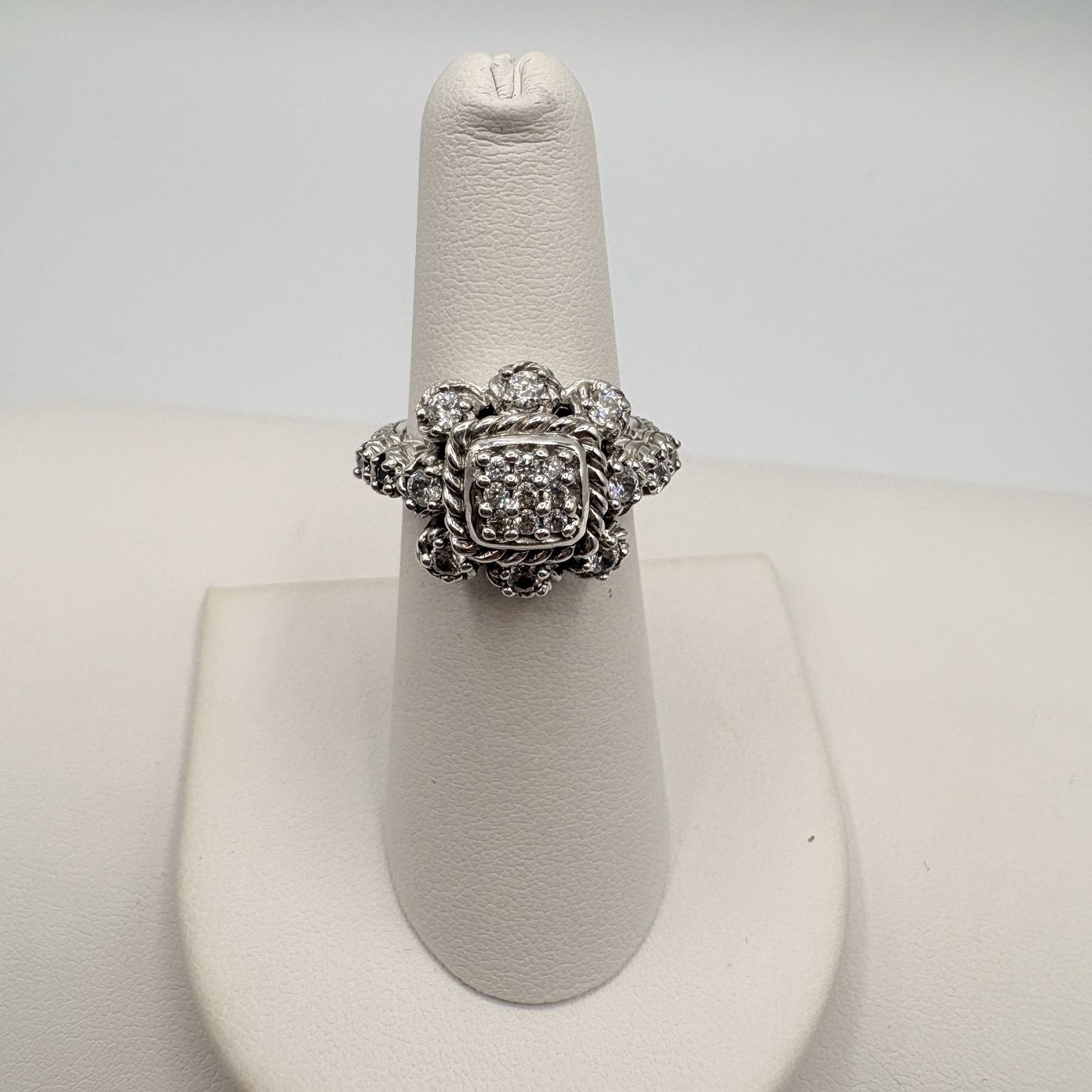 STERLING CZ ENGAGEMENT RING BY JUDITH RIPKA SIZE 6