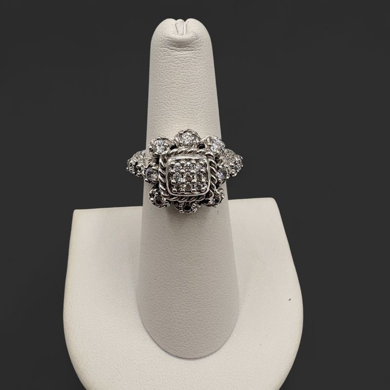 STERLING CZ ENGAGEMENT RING BY JUDITH RIPKA SIZE 6