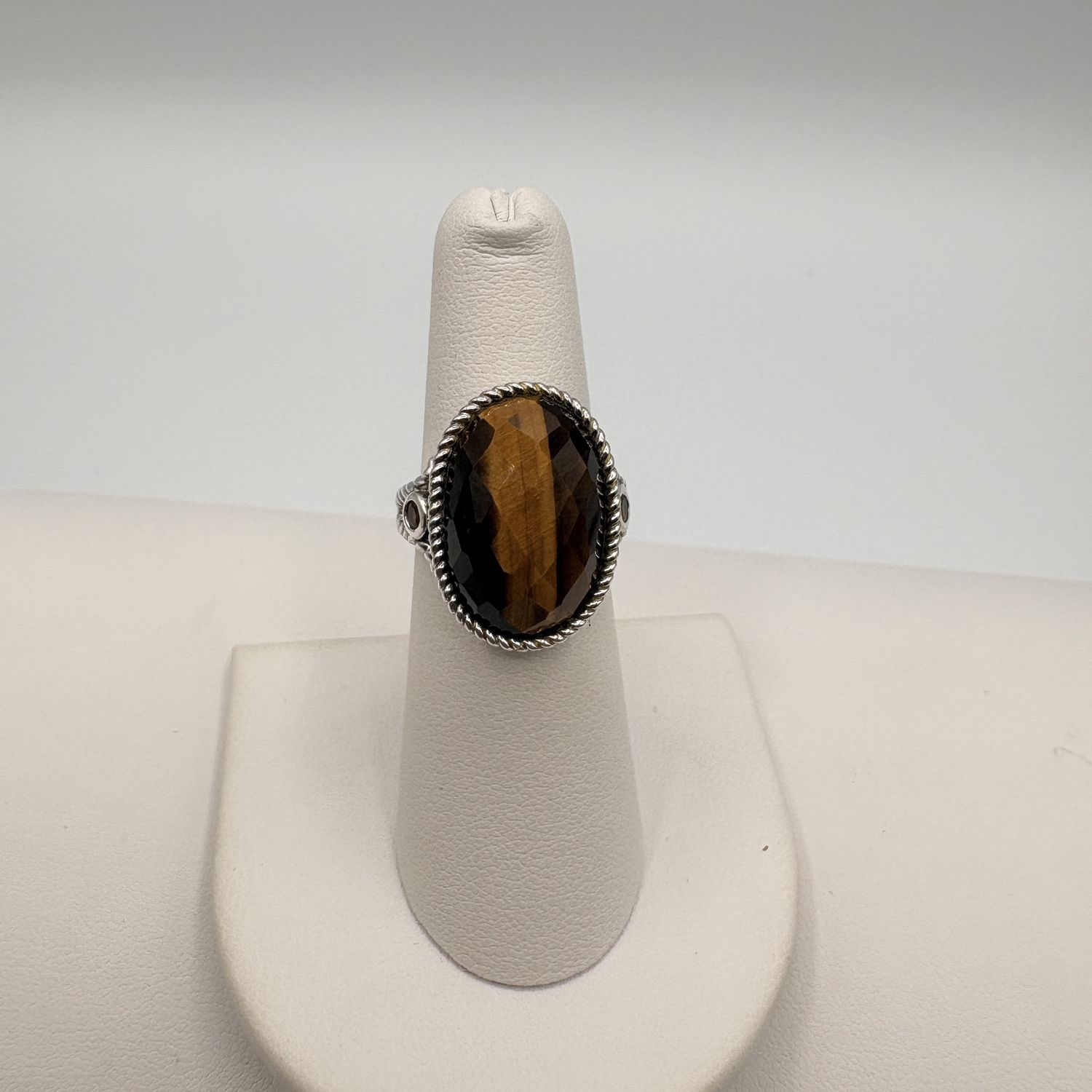 STERLING TIGER'S EYE RING SIZE 6