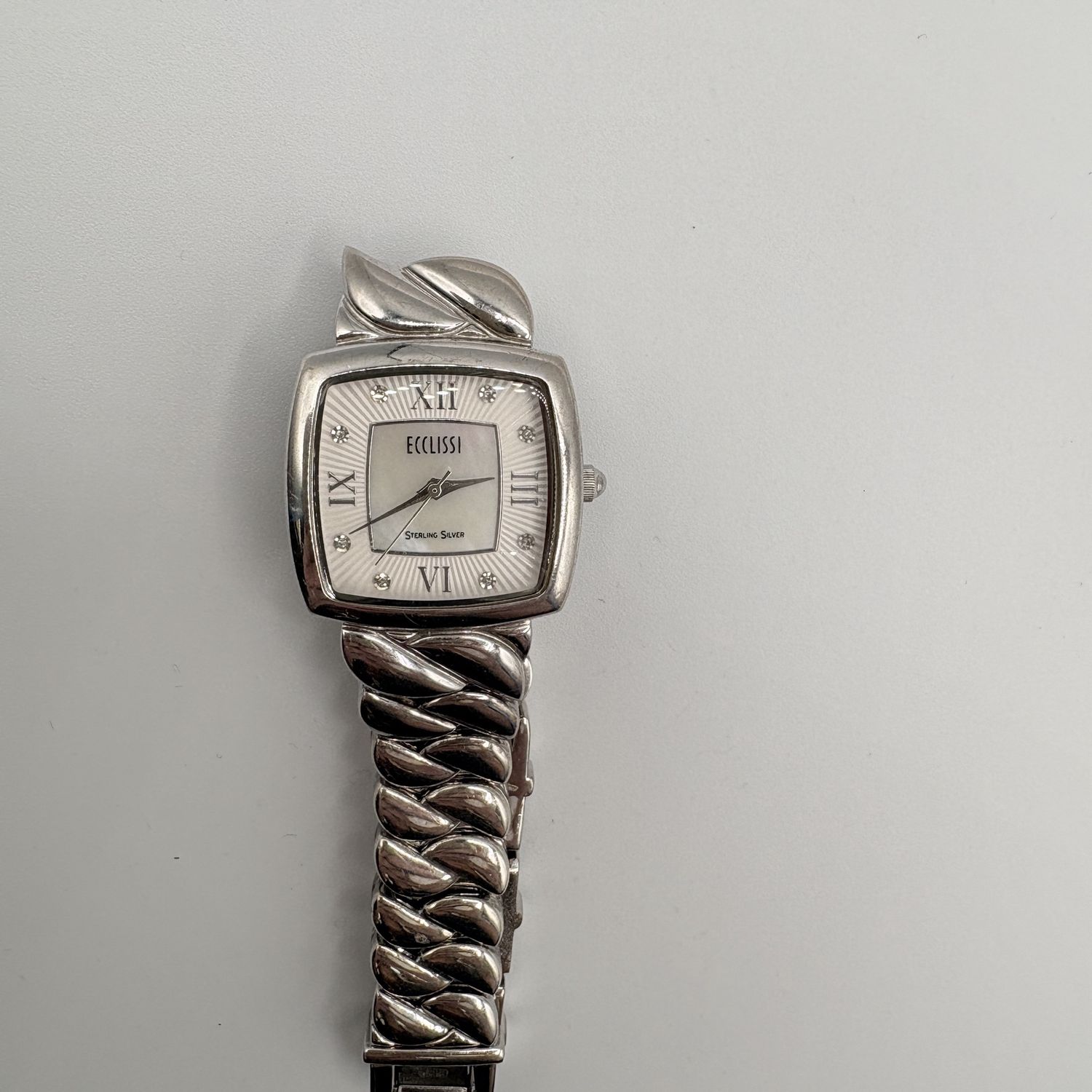 STERLING ECCLISSI WATCH WITH MOTHER OF PEARL FACE